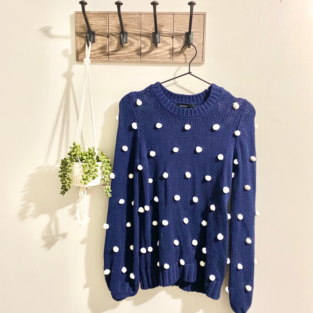 Forever 21 | Blue Polka Dot Sweater